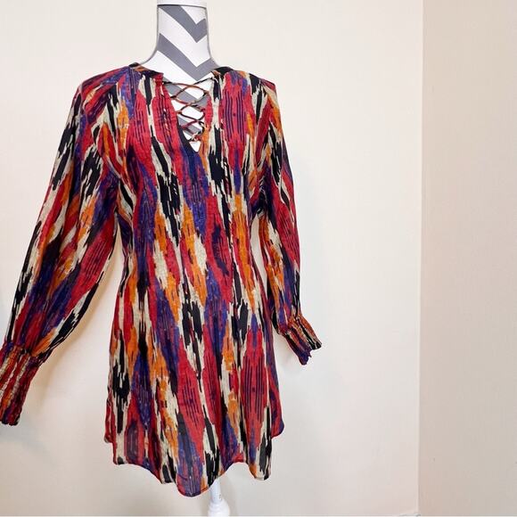 Maria Cher Nora Nia Short Dress in Warm Ikat Size XS - Picture 14 of 15